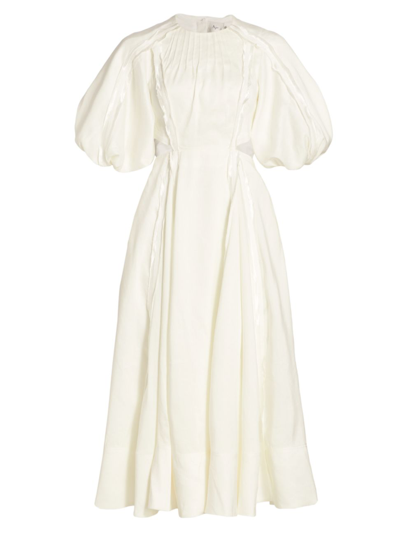 Shop Aje Revitalise Cutout Midi Dress In Ivory