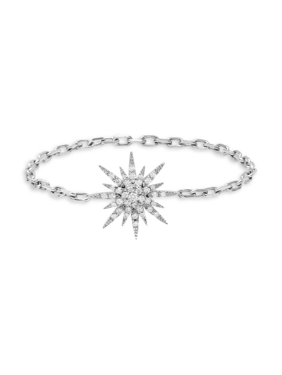 Shop Djula Women's Soleil 18k White Gold & Diamond Chain Ring
