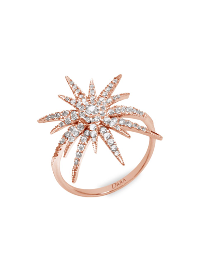 Shop Djula Women's Soleil 18k Rose Gold & Diamond Ring In Pink Gold