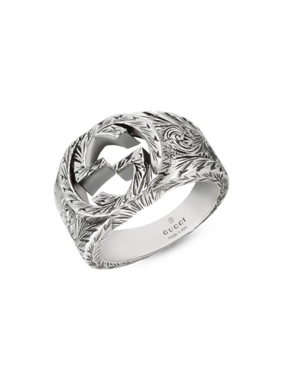 Shop Gucci Sterling Silver Interlocking G Band Ring