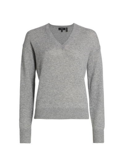Shop Theory Women's Easy V-neck Cashmere Sweater In Husky