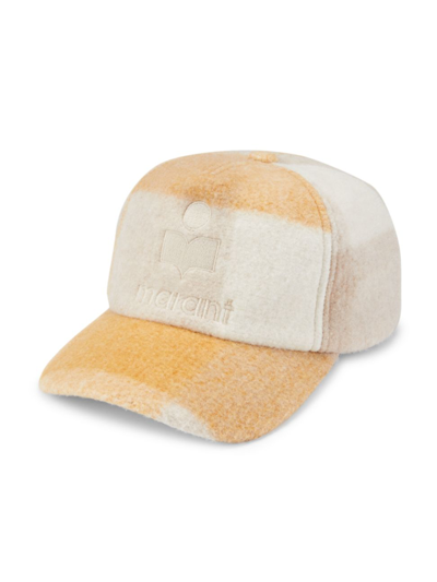 Shop Isabel Marant Women's Tyron Embroidered Wool Baseball Cap In Honey