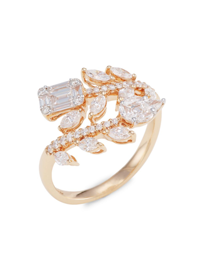 Shop Saks Fifth Avenue Women's 14k Rose Gold & Multi-cut 1.04 Tcw Diamond Vine Ring