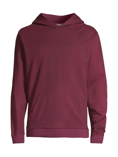 Shop Onia Men's Garment Dyed Terry Pullover Hoodie In Burgundy