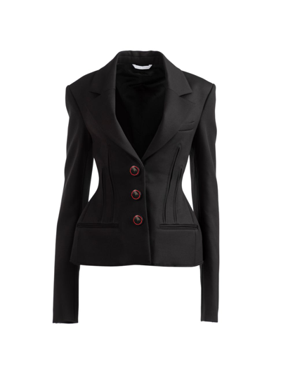 Marina Moscone Basque Welt-seamed Blazer In Black | ModeSens