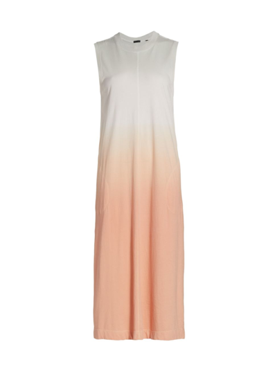 Shop Atm Anthony Thomas Melillo Ombre Jersey Sleeveless Midi Dress In Dove Flamingo Ombre