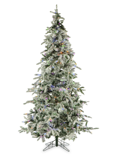 Shop Fraser Hill Farms 6.5-foot Flocked Mountain Pine Christmas Tree With Multi-color Lights