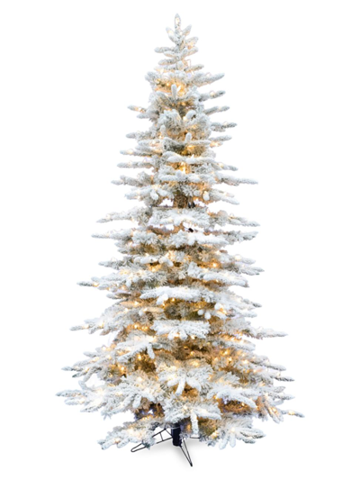 Shop Fraser Hill Farms 6.5-foot Flocked Mountain Pine Christmas Tree With Clear Lighting