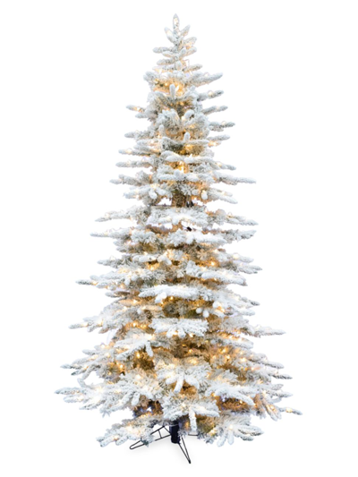 Shop Fraser Hill Farms 6.5-foot Flocked Mountain Pine Christmas Tree With Smart String Lighting