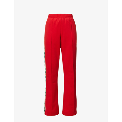 Shop Casablanca Womens Red Laurel Wide-leg Mid-rise Jersey Jogging Bottoms Xs