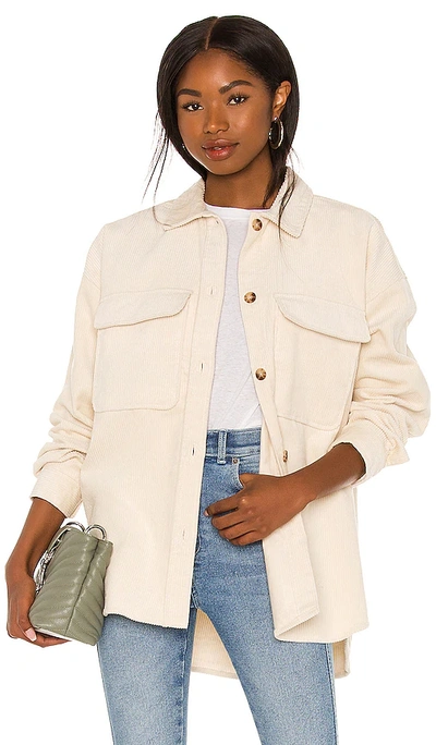 Shop Dr Denim Mona Cord Overshirt In Neutral