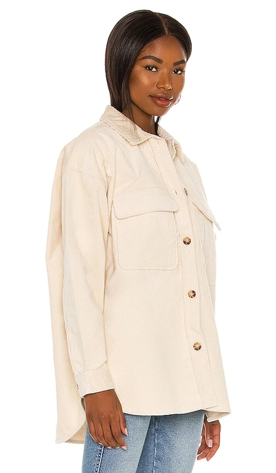 Shop Dr Denim Mona Cord Overshirt In Neutral