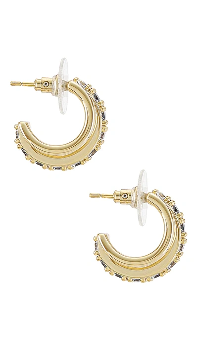 Shop Kendra Scott Livy Huggie Earrings In Metallic Gold