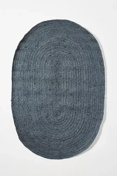Shop Anthropologie Handwoven Lorne Oval Rug By  In Blue Size 4 X 6