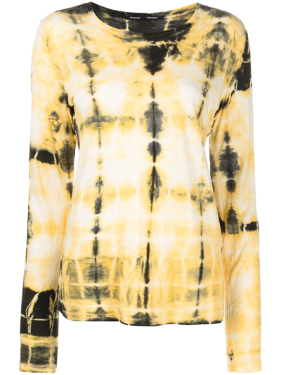 Shop Proenza Schouler Tie-dye Long Sleeve T-shirt In Yellow