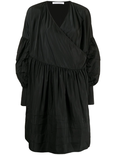 Cecilie Bahnsen Wide Wrap Dress In Schwarz