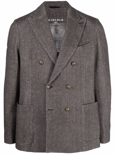 Shop Circolo 1901 Double-breasted Tailored Jacket In Grau