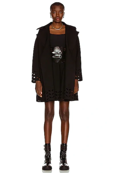 Alaïa Relaxed Tailored Coat In Noir