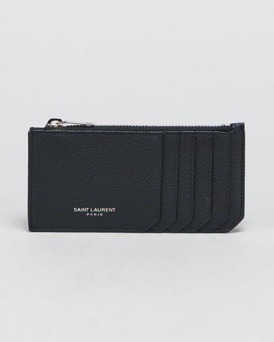 Shop Saint Laurent Fragments Zip Card Case In Black