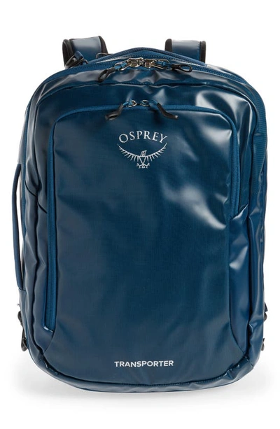 Shop Osprey Transporter Global Carry-on Travel Backpack In Venturi Blue