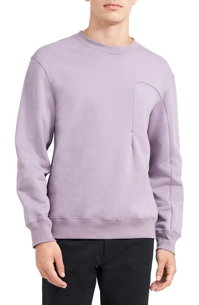 Shop Theory Colts Tech Crewneck Sweatshirt In Dusty Orchid
