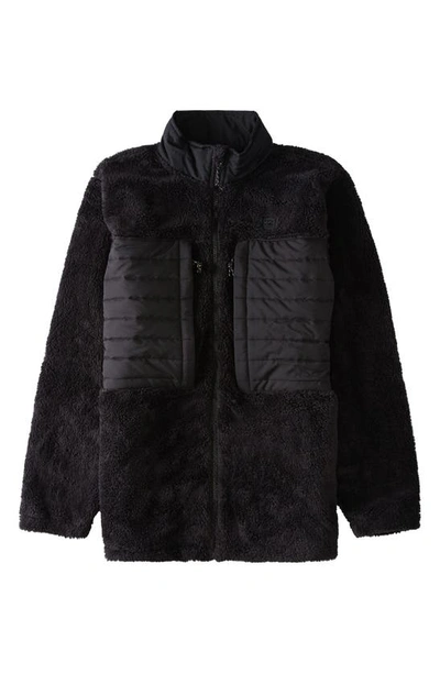 Shop Billabong Glacier Zip Fleece Jacket In Black