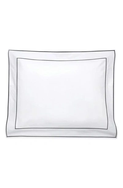 Matouk Ansonia Percale King Sham In White/ Charcoal