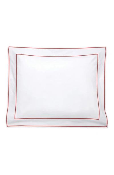 Shop Matouk Ansonia Pillow Sham In White/ Chinese Red