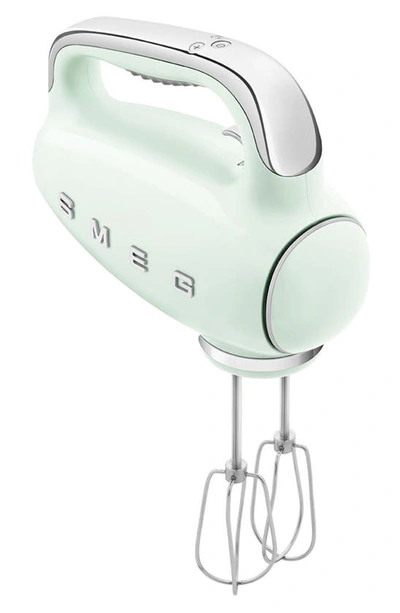 Shop Smeg '50s Retro Style Hand Mixer In Pastel Green
