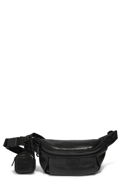 Shop Aimee Kestenberg Outta Here Sling Leather Belt Bag With Pods Pouch In Black Gloved Tanned