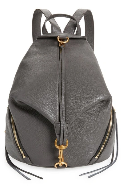 Shop Rebecca Minkoff Julian Leather Backpack In Graphite