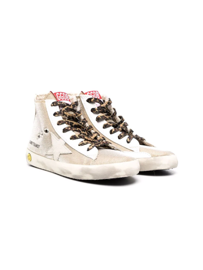 Shop Golden Goose Francy Checkered Glitter Sneakers In Gold