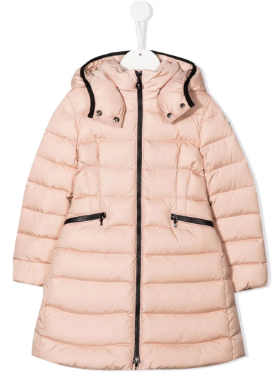 Shop Moncler Charpal Hooded Down Coat In Pink