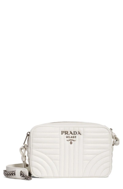 Shop Prada Diagramme Camera Bag In Bianco