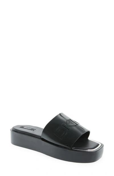 Shop Dkny Laren Platform Slide Sandal In Black