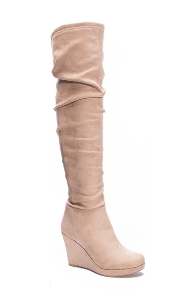 Shop Chinese Laundry Larisa Over The Knee Boot In Taupe