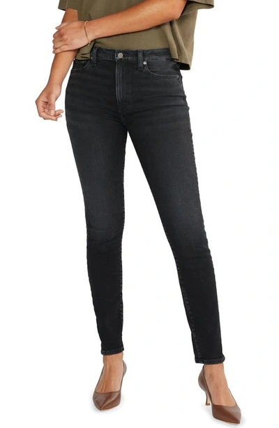 Shop Etica Giselle Mid Rise Organic Cotton Blend Skinny Jeans In Black Creek