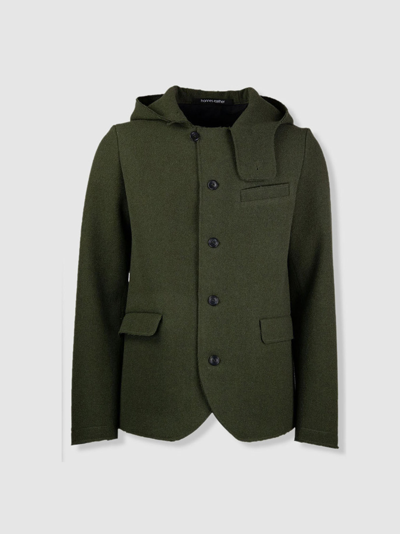 Shop Hannes Roether Boiled Wool Jacket In Green