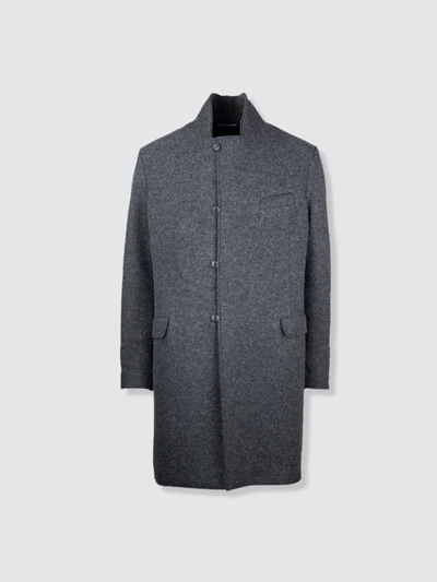 Shop Hannes Roether Boiled Wool Coat In Grey