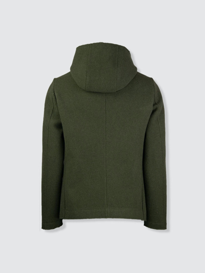 Shop Hannes Roether Boiled Wool Jacket In Green