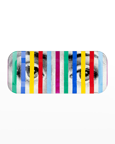 Shop Fornasetti Face Stripes Tray, 9.8" X 23.63"