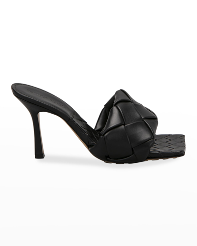 Shop Bottega Veneta Lido Leather Sandals In Nero