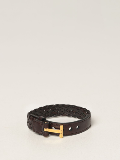 Shop Tom Ford Bracelet With Tclasp In Brown