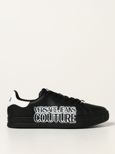 Shop Versace Jeans Couture Trainers In Leather In Black