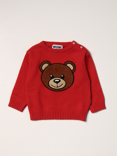 Shop Moschino Baby Sweater In Cotton Blend In Red