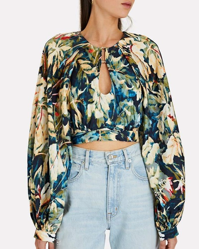 Shop Acler Harlow Floral Crop Top In Multi