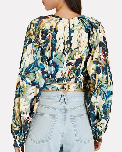 Shop Acler Harlow Floral Crop Top In Multi