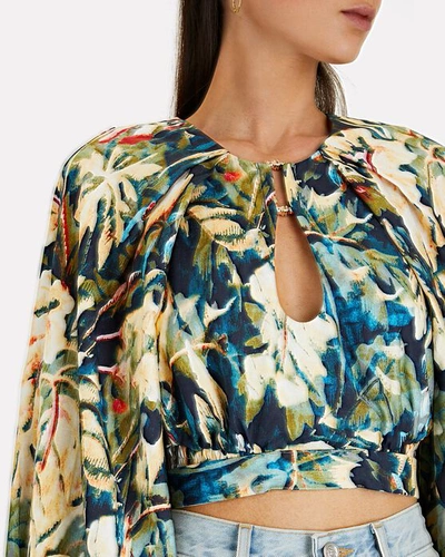 Shop Acler Harlow Floral Crop Top In Multi