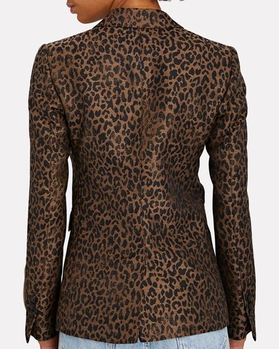 Shop Golden Goose Leopard Wool-blend Blazer In Brown