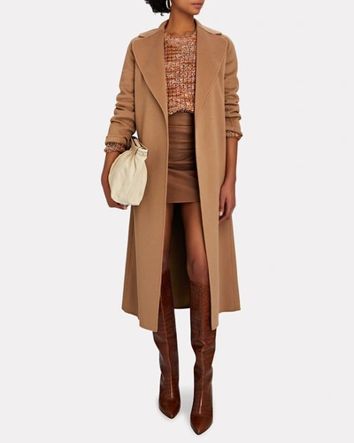 Shop 's Max Mara Poldo Virgin Wool Wrap Coat In Brown
